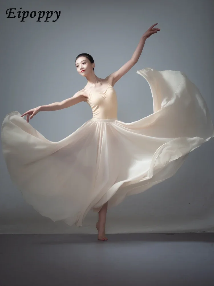 Vestido de dança clássica para mulheres, elegante, saia grande, saia de gaze étnica, performance de dança, foto, 720 graus