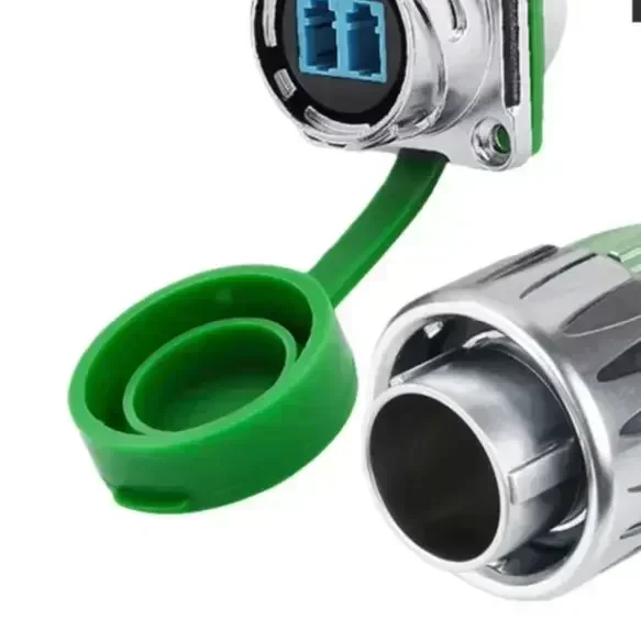 DH-24 LC Single-Mode Dual-Core Fiber Optic Connector With IP68 Waterproof Alloy Shell For 10Gbps Signal Transmission