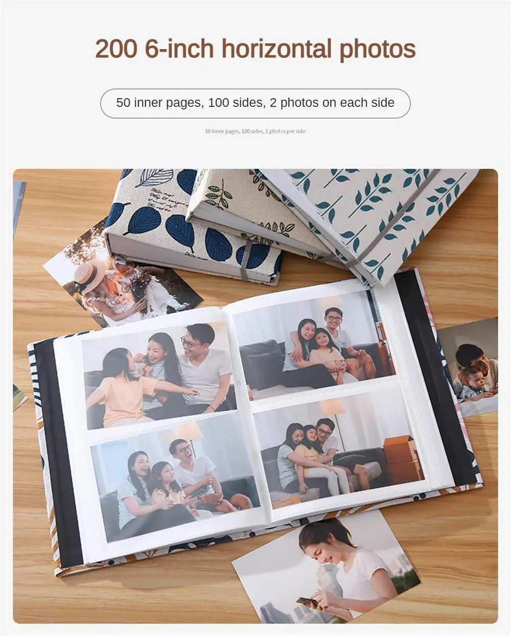 6 Inch 200 Pocket 4x6 Photo Album  12*16 Baby Memories Mini Cinema Ticket Collect Book Family Souvenir Graduate Photo Collection