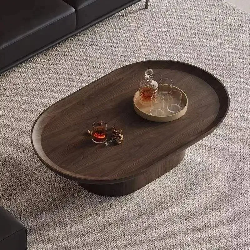 *Modern Walnut-toned Coffee Table, Sleek Home Furnishing an Elegant and Versatile Choice for Living Room Spaces.