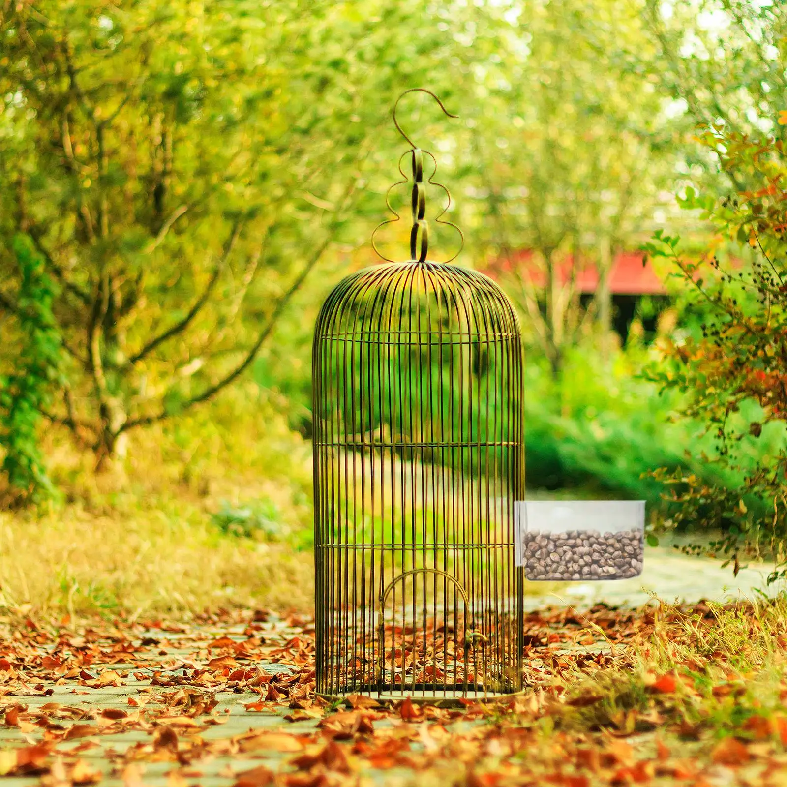 2PCS Bird Food Bowl Accessories Cage Feeding Box Large Capacity Parrot Container Semicircle Practical Pet Birds