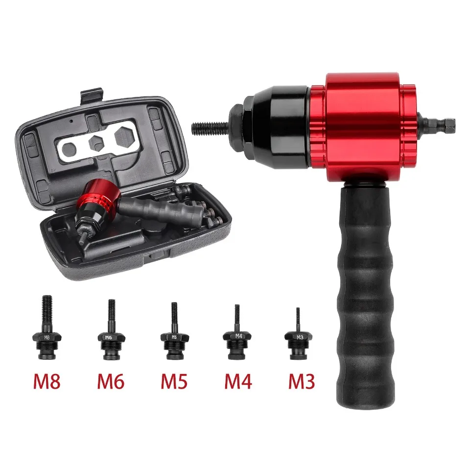26 Pcs Electric Rivet Nut Gun Converter Metric Imperial Rivet Nut Gun Rivet Gun Multifunctional Locksmith Tools