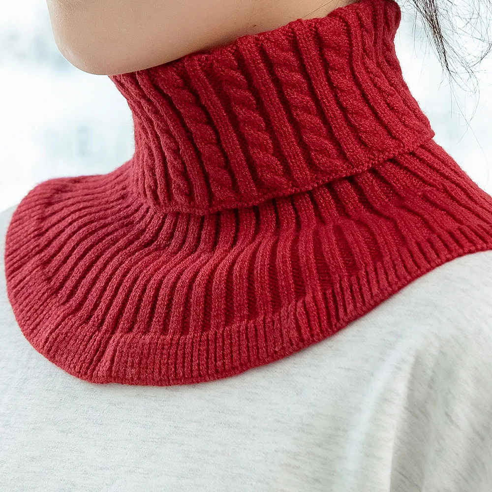 Knitted Fake Collar Scarf Women Men Turtleneck False Fake Collar DIY Detachable Scarf Winter Warm Thicken Windproof False Collar