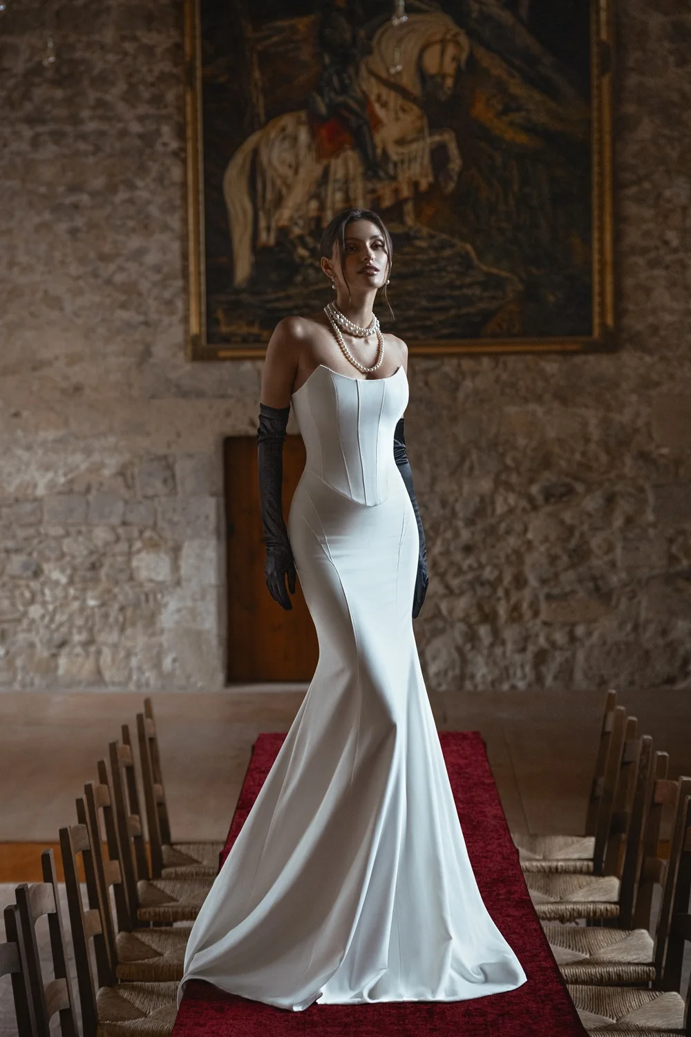 

Свадебные платья «Русалка» из атласа, корсетные, простые, для полных женщин, элегантные, белые, высокого класса, для гражданской церемонии