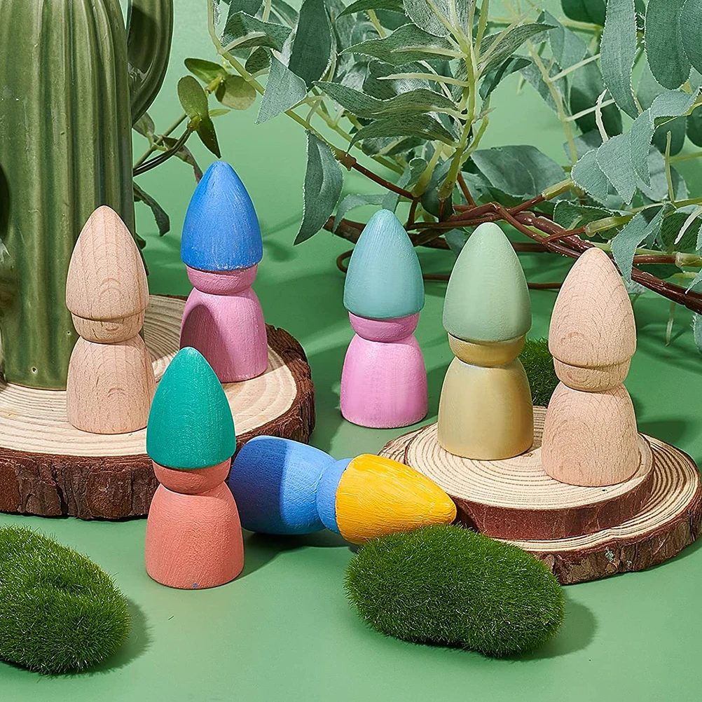 8個入り 未完成ペグ DIYペイントクラフト 子供用画材 無塗装装飾サンドテーブル木製ペグクラフト