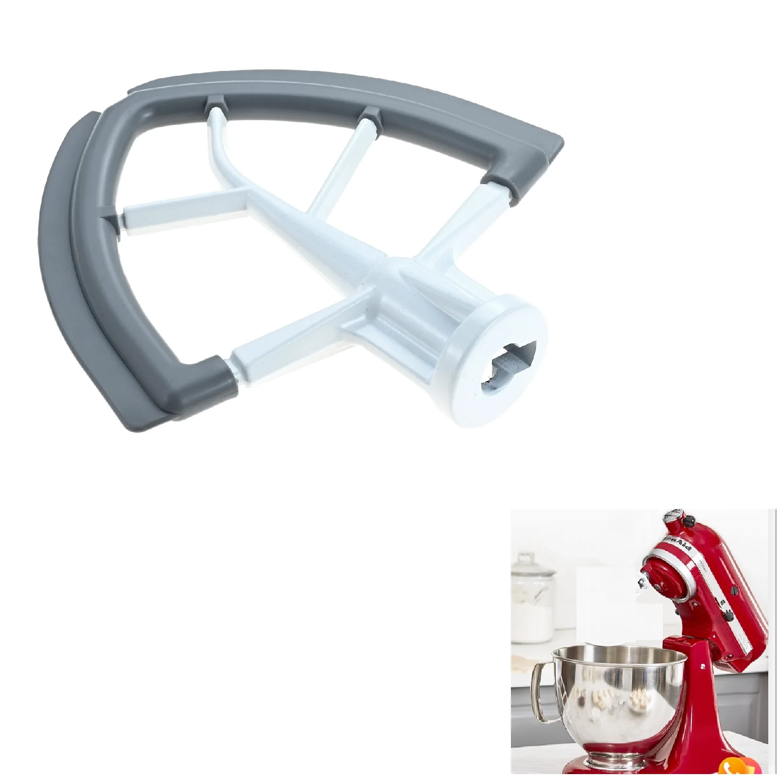 Mixer Beater with Silicone Edge fit Beater for KitchenAid 4.5/5 QT Tilt Head Stand Mixer Bowel K45SS KSM1 KSM100 KSM110 KSM120