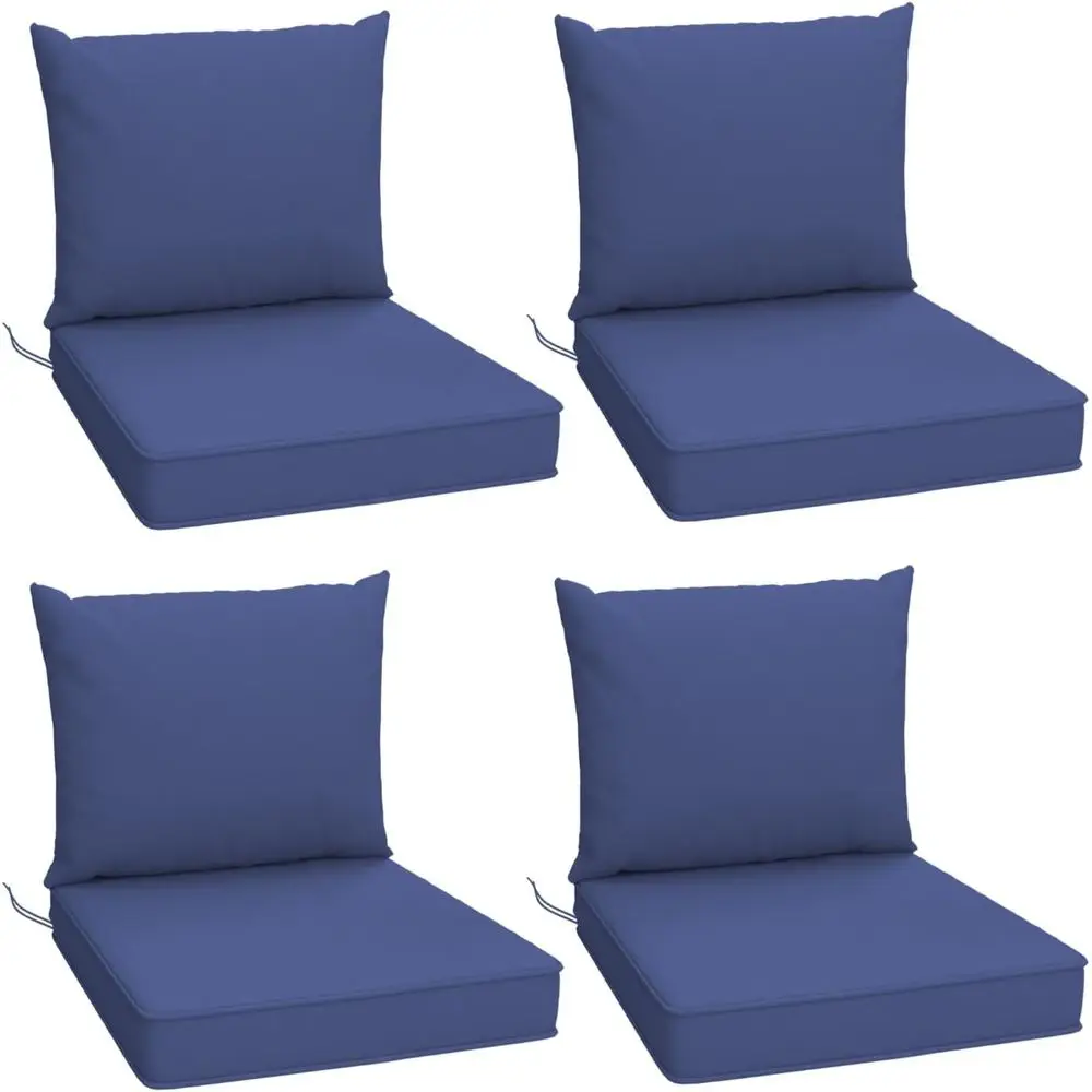 

Set of 4 Navy Blue Outdoor Patio Chair Cushions, 22x22 Inches with Waterproof Covers