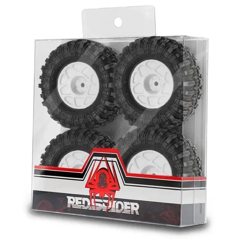Beadlock Wheels and Tires w/ Extended Wheel Spacers for TRX-4M  HB CR18P R268 RC Crawler Car