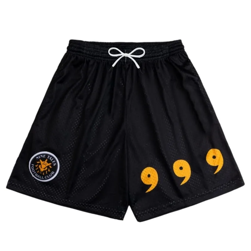 2026 New Naruto Nine-Tailed Fox Print Harajuku Style Loose Plus Size Casual Beach Shorts, Unisex and Children's, Family Matching