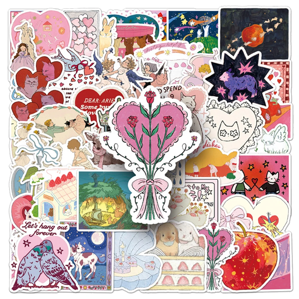 

10/30/50PCS Fairy Tale Aesthetic Stickers INS Style Decoration Decals Toys Gifts Graffiti Luggage Phone Case Cute DIY Sticker Pa