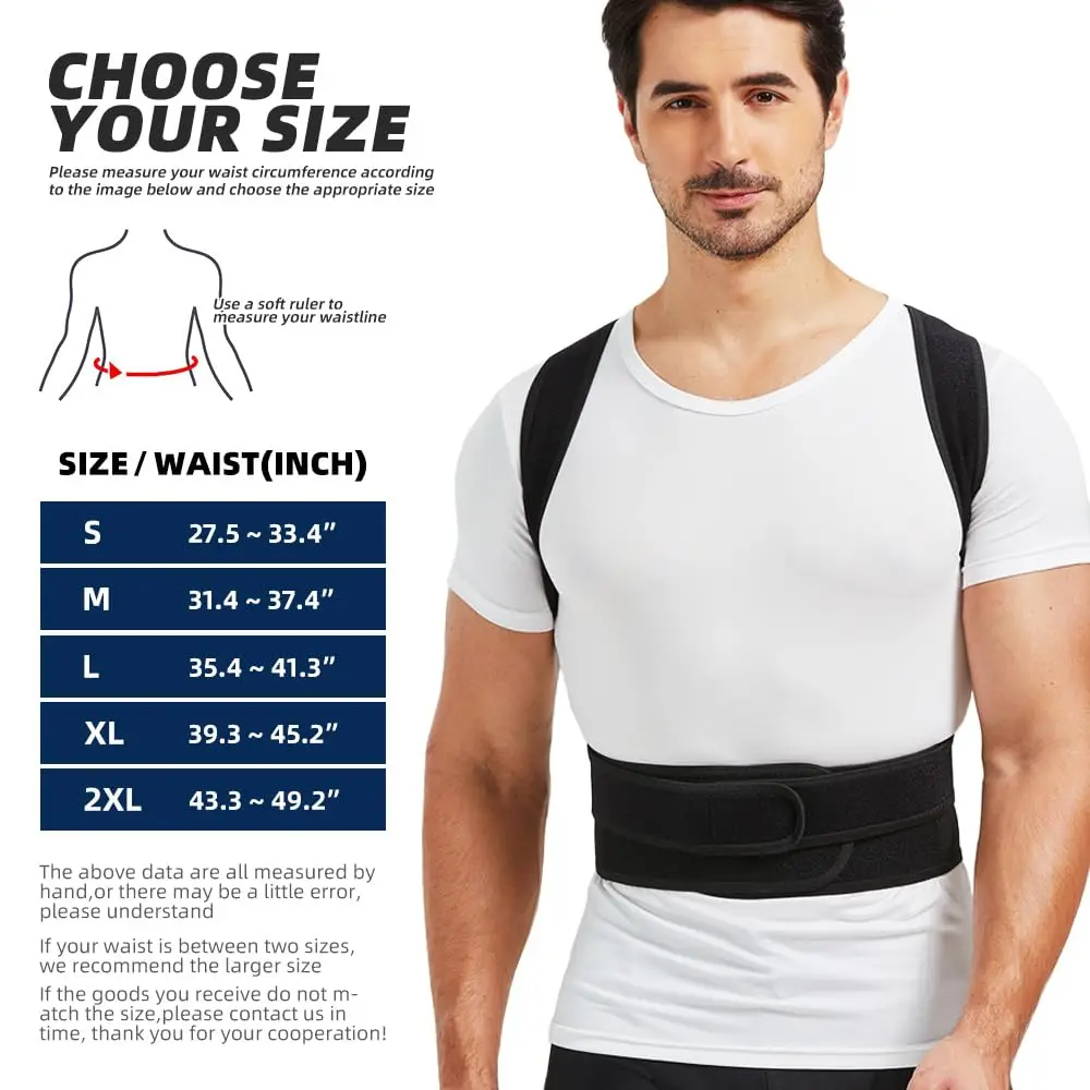 Back Brace Posture Corrector for Women & Men Shoulder Straightener Adjustable Full Back Support Upper and Lower Pain Relief