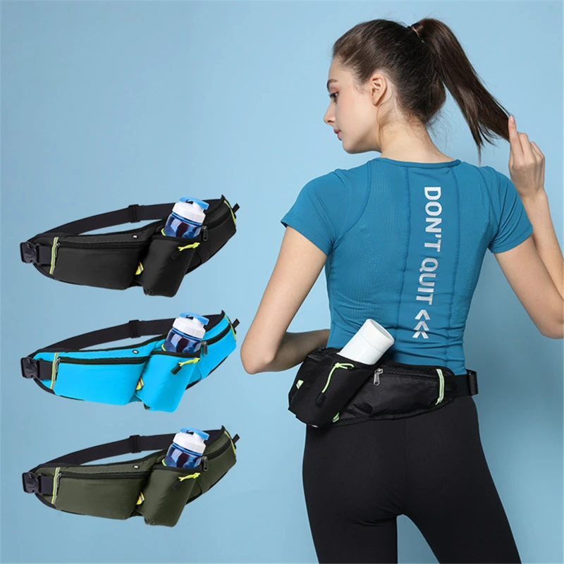 Botella de agua deportiva Unisex, riñonera de cadera, impermeable, para correr, escalar, dinero, riñonera para teléfono móvil, riñonera para motocicleta