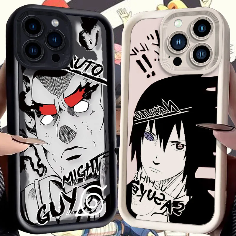 Anime N-Narutos Case for iPhone 15 14 13 12 11 Pro Max XS X XR 8 7 6S 6 Plus SE 2020 Liquid Soft Silicone Shockproof Cover Funda