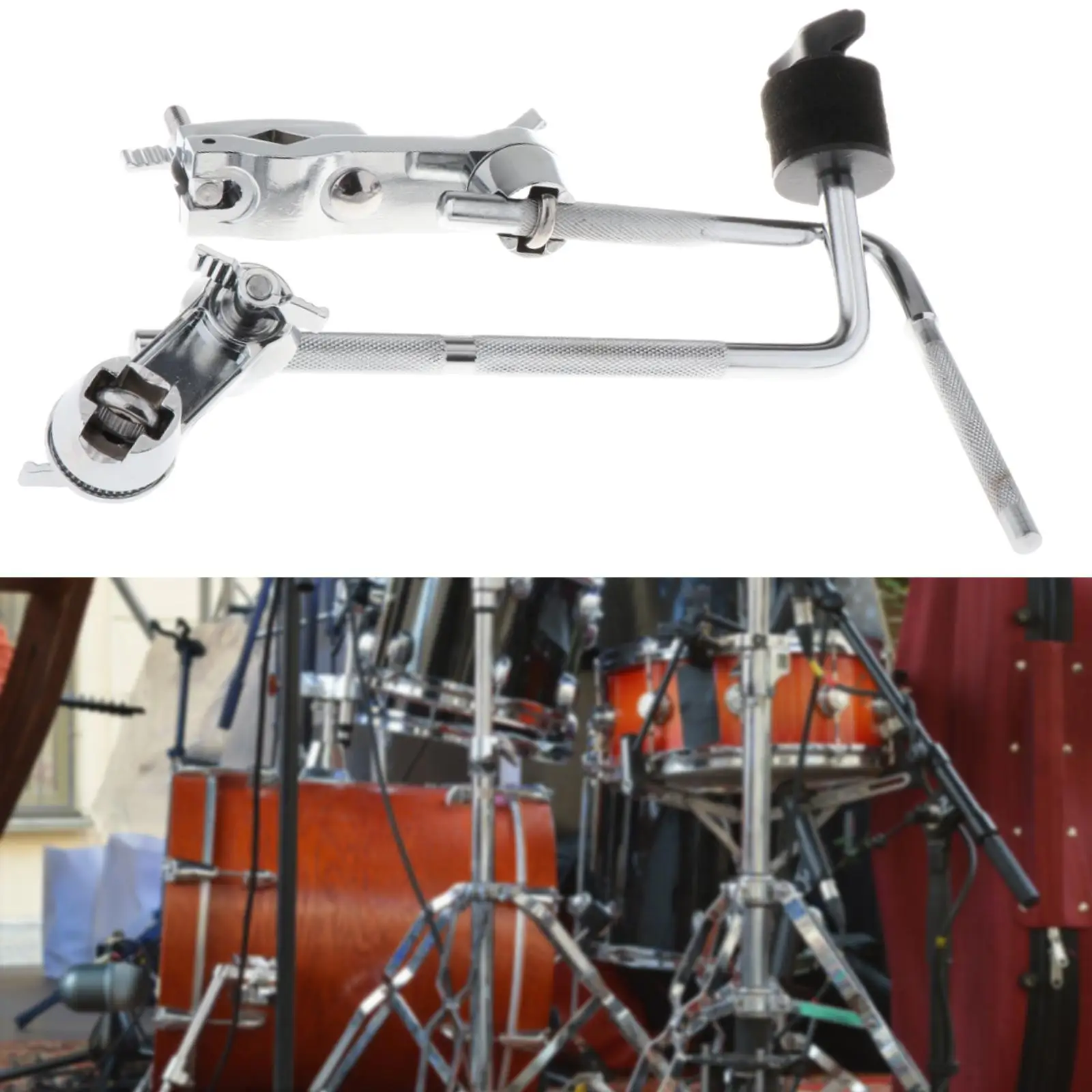 Cymbal Attachment Clamp Portable Cymbal Stand Holder Support Expansion Rack Removable Adjustable Extension Arm Drum Clamp Holder