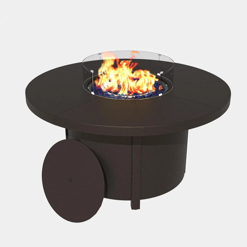 

Kurapika 48 Inch Propane Gas Fire Pit Table with 40,000 BTU Auto Ignition and CSA Certification, Featuring Wider Desktop