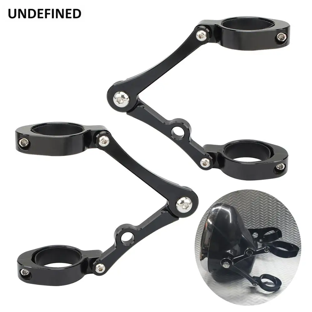 Motorcycle Headlight Bracket Mount Clamp 37-41mm 49mm 54mm Fork Tube Holder Black For Harley Cafe Racer Chopper Bobber Universal