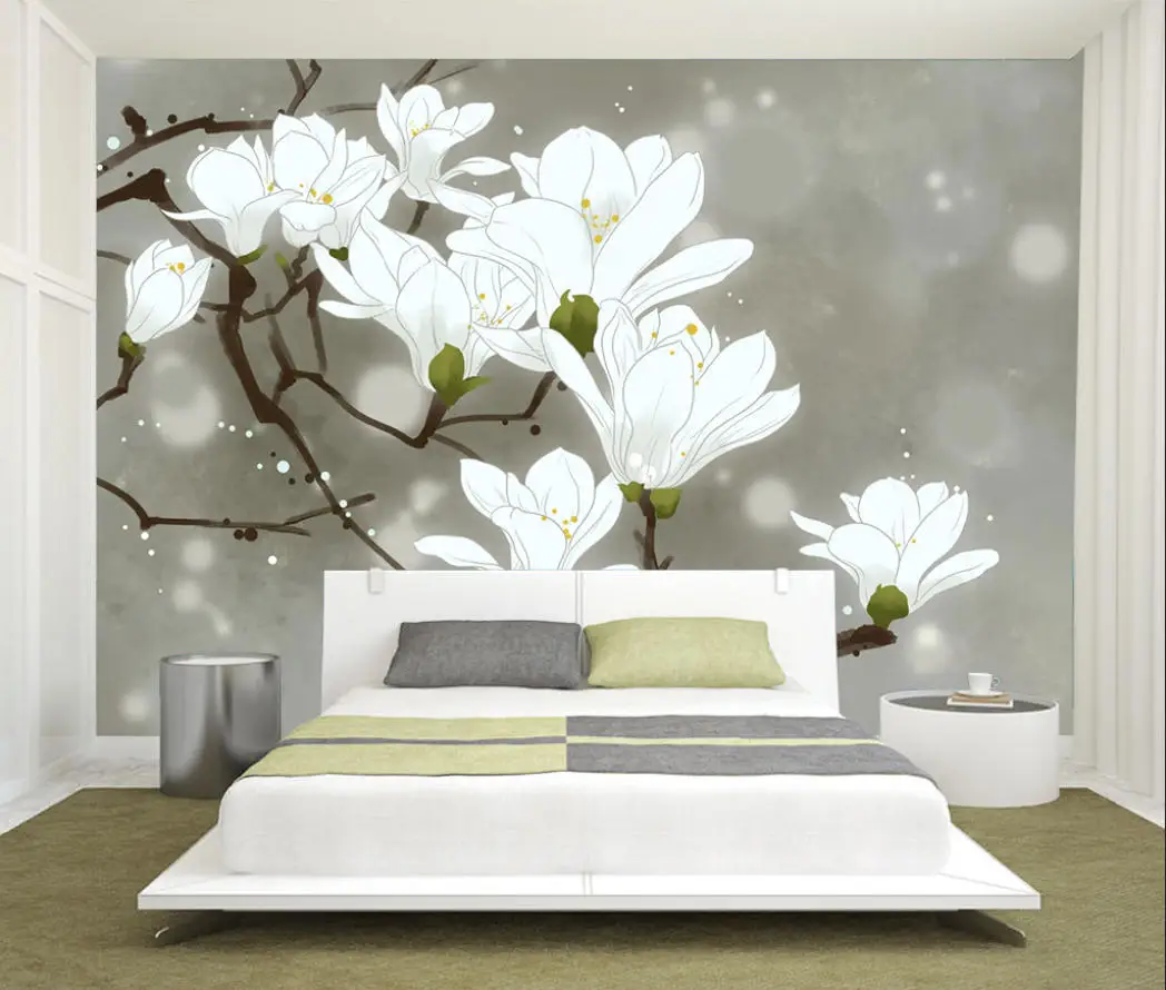 Custom photo wallpaper HD white Yellow purple Phalaenopsis flower wallpaper living room sofa wallpaper papier peint mural