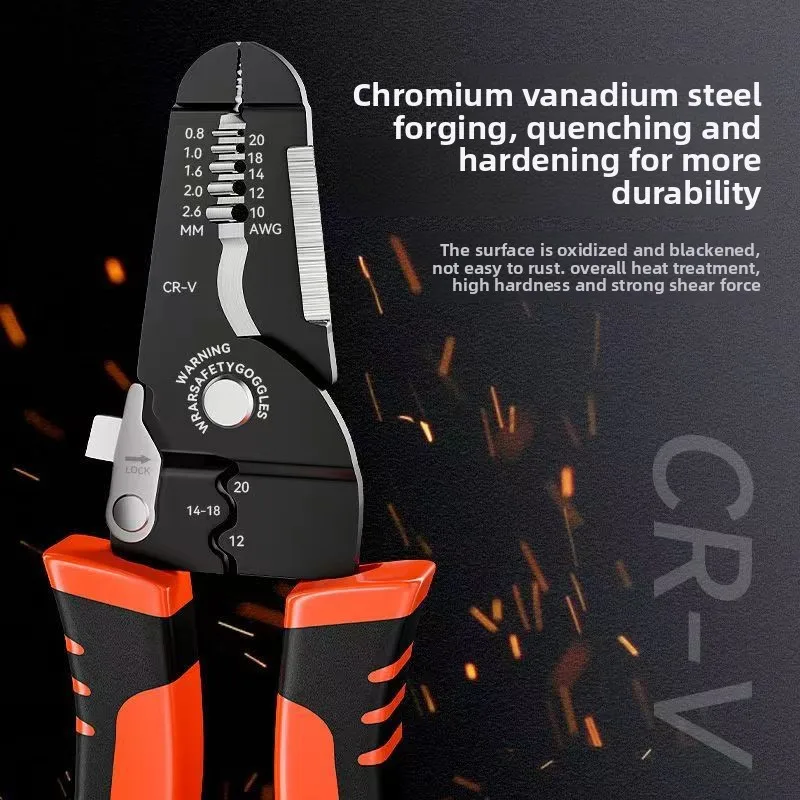 7inch Wire Cutter Stripper Crimper Tool - Cable Stripping Wiring Crimping Tool for Electrical DIY Projects
