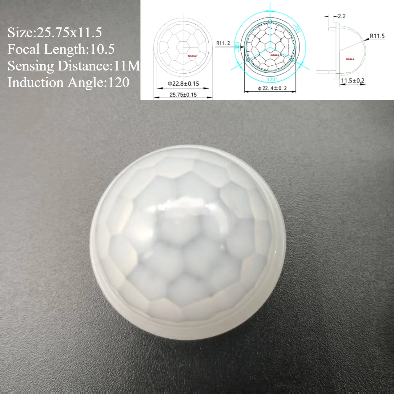 25.75x11.5mm Fresnel Lens Infrared Induction 120 ° Induction Angle PIR Lens High Sensitivity Infrared Sensing of Human Body