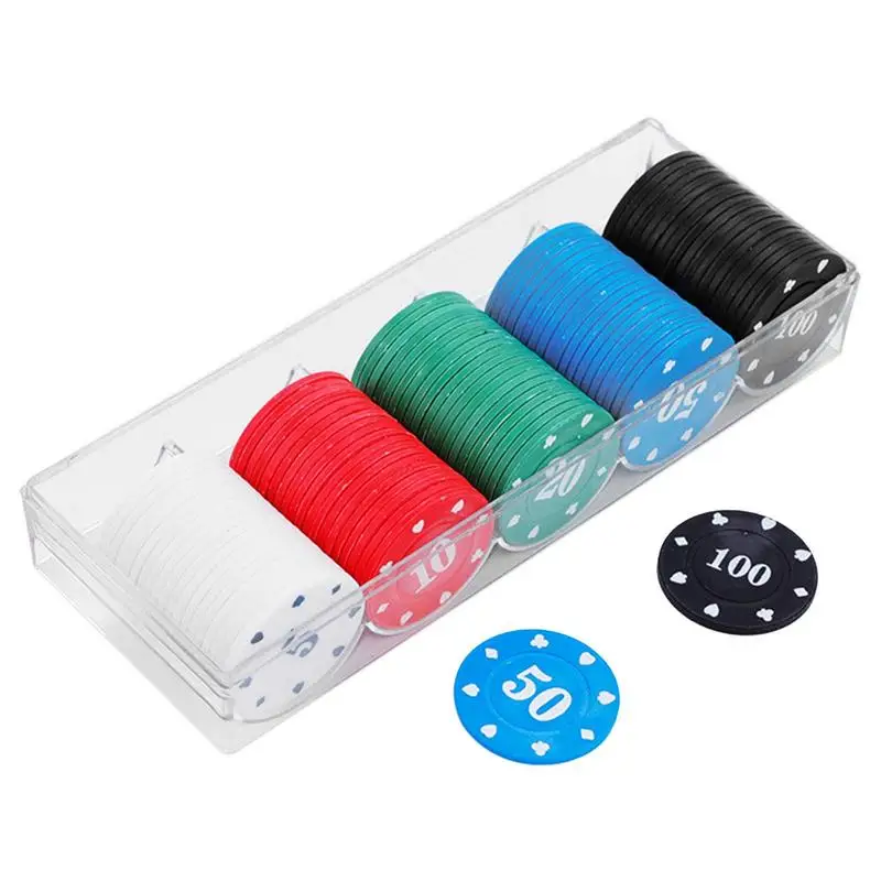 Card Game Chips Set 100pcs Digital Poker Chips With Flexibility And Durability Gambling Traveling Poker Set Great For Casual