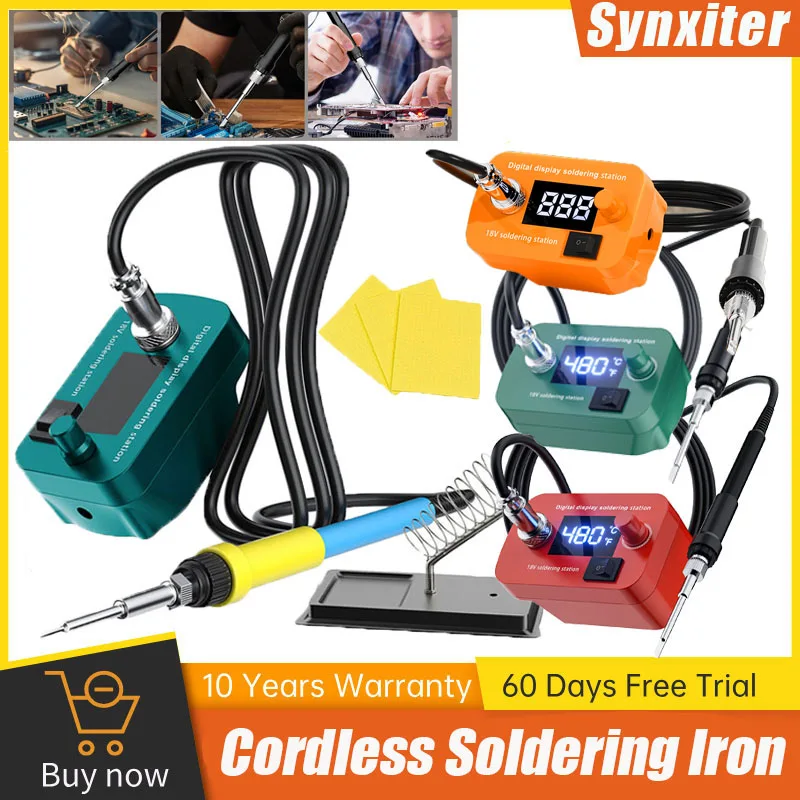 Kit de soldador eléctrico inalámbrico con temperatura ajustable para DEWALT, Makita, Milwaukee y Bosch, compatible con batería de 18V