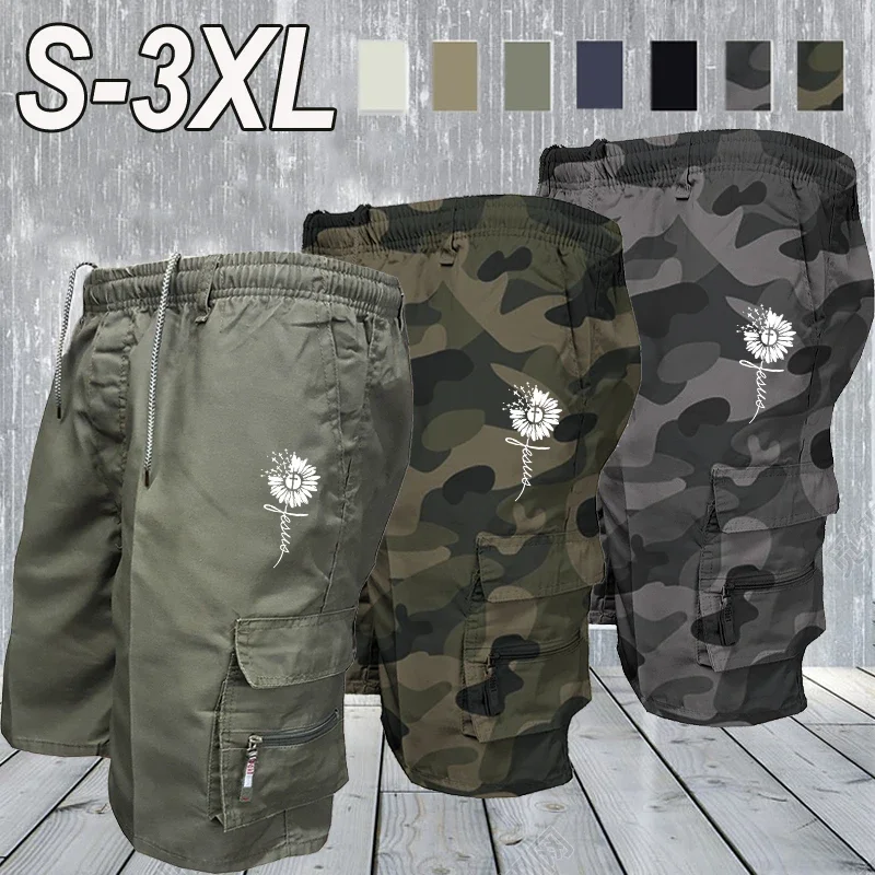 

New fashionable multi - pocket men's fitness casual pants new style loose casual shorts camouflage tactical shorts