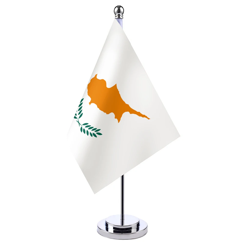xvggdg    14x21cm Office Desk Flag Of  Cyprus flag  polyester Hanging Cyprus National flag banner