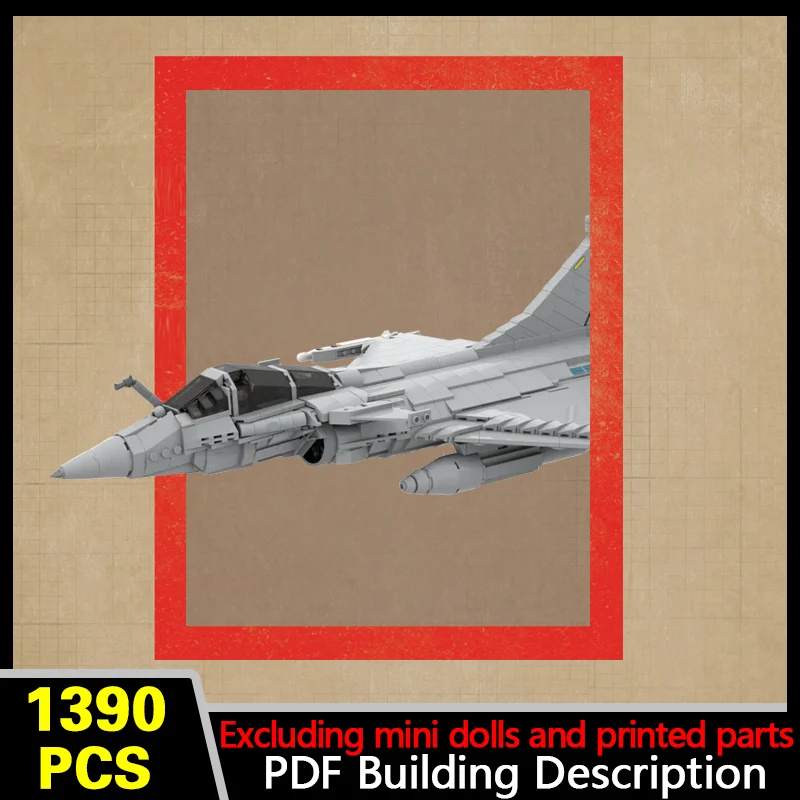 Rafale C Fighter Jet Model MOC Building Bricks War Equipment Modular Technology Gifts Holiday Assemble Children Toys Suit