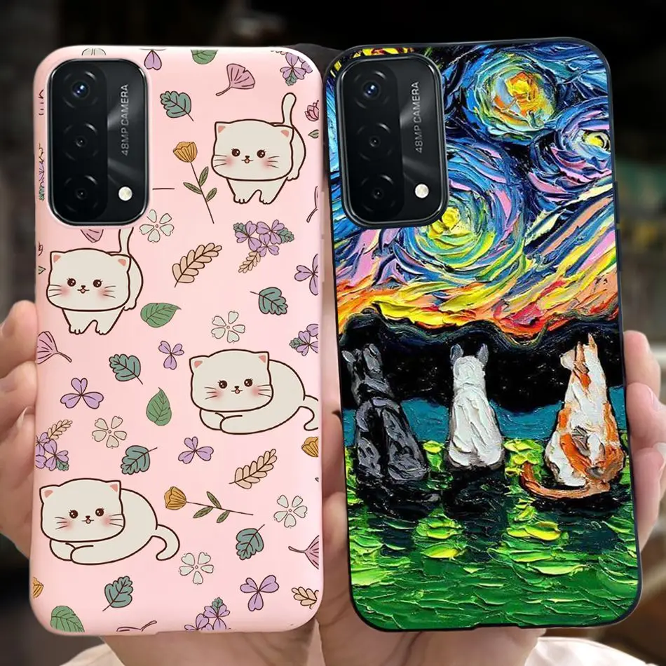 For OPPO A74 5G / A93 5G Phone Case OppoA93 A74 5G CPH2197 CPH2263 Cute Cartoon Soft Jelly Silicone Back Cover