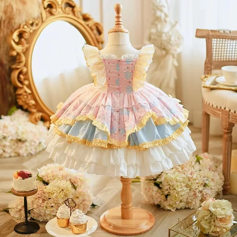 Children Clothing Girl Lolita Princess Dress Birthday Party Dress Baby Performance Children Fluffy Dress Fashionable