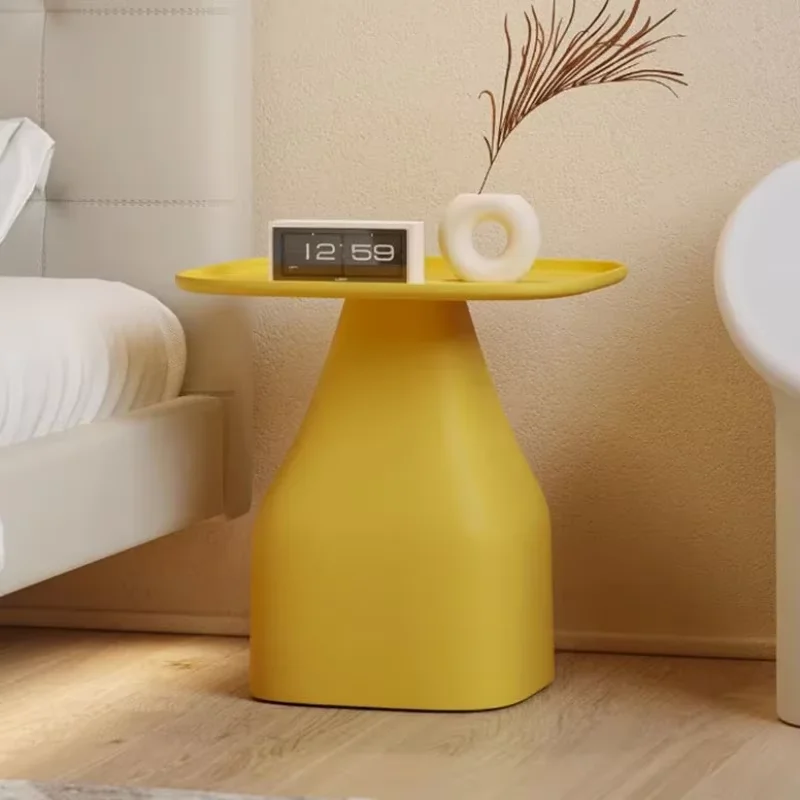Yellow Nordic Modern Nightstand Aesthetic Unique Console Mesa Lateral Nightstands Minimal Plastic Criado Mudo Bed Room Furniture