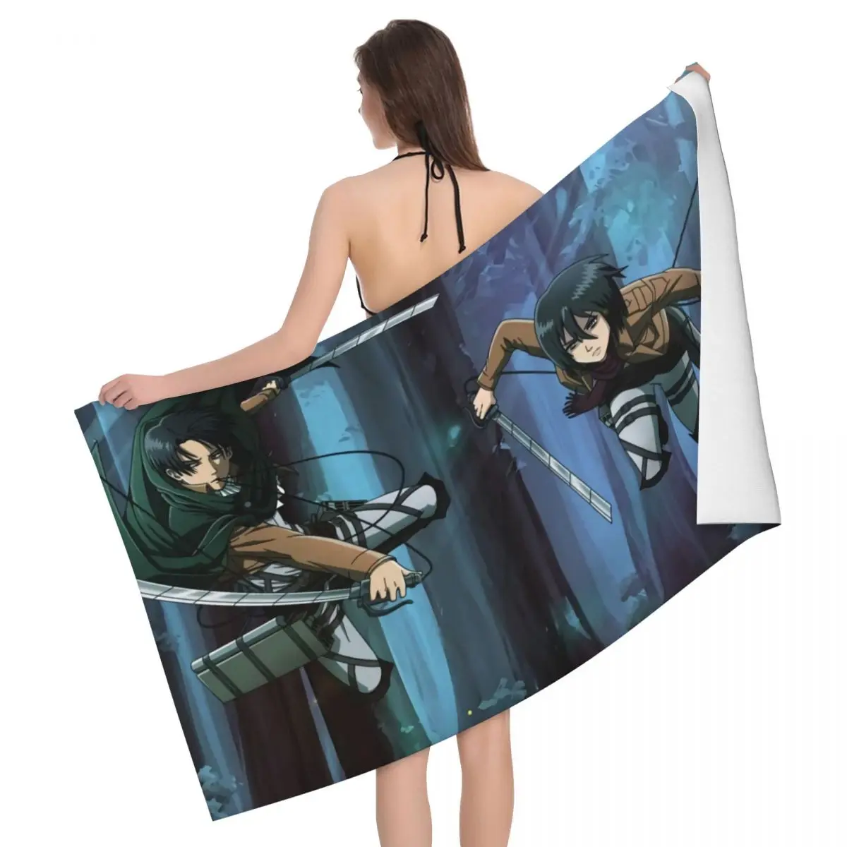 

Attack On Titan Beach Towel Customized Anime Shingeki No Kyojin Super Soft Microfiber Bathroom Towels