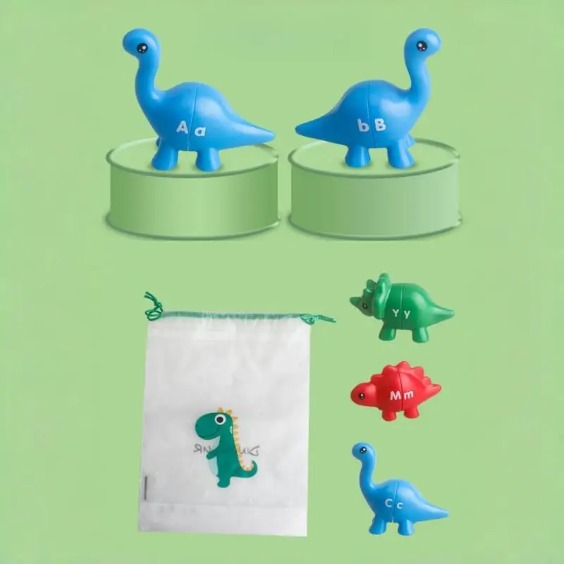 1 Set Montessori per bambini Riconoscimento delle parole a colori per bambini Giocattolo di intelligenza per l'educazione precoce Nuovo abbinamento di lettere di dinosauro