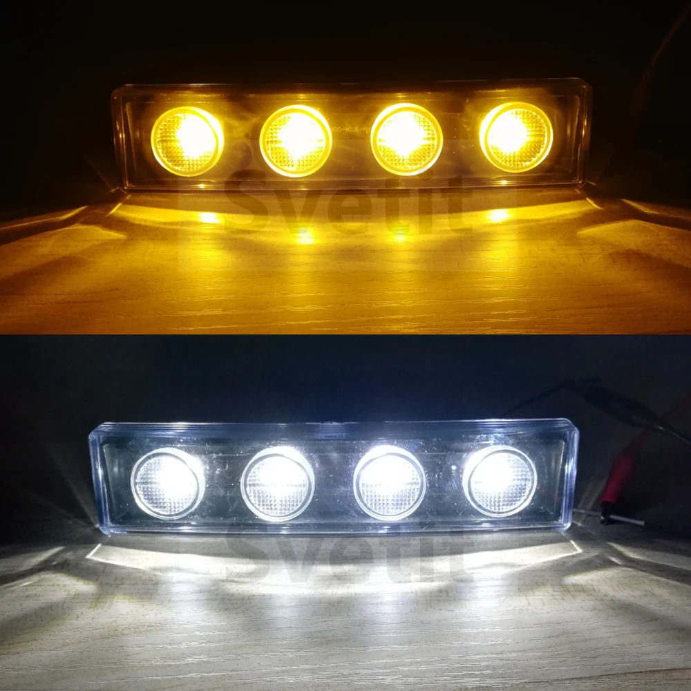 

2Pcs 24V Cab Light Sun Visor Signal Lamp Front LED Lights For Scania P G R Truck White Amber OEM 1798980 1910437