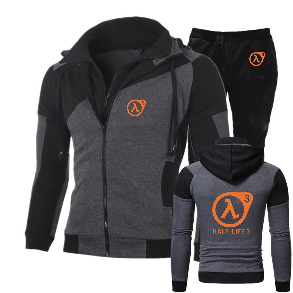 

Half Life 3 I Want To Believe Summer Sports Men's Jogging cotton Long sleeves + thin long Pants 2-piece