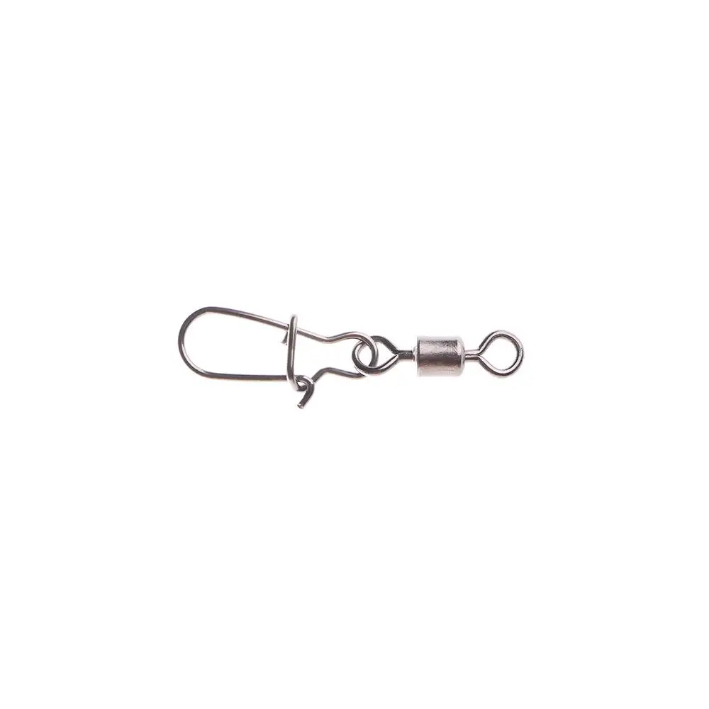 Fishing Tools Durable Interlock with Hooked Snap Rolling Swivel Connector Fishing Bearing Swivels Tackle