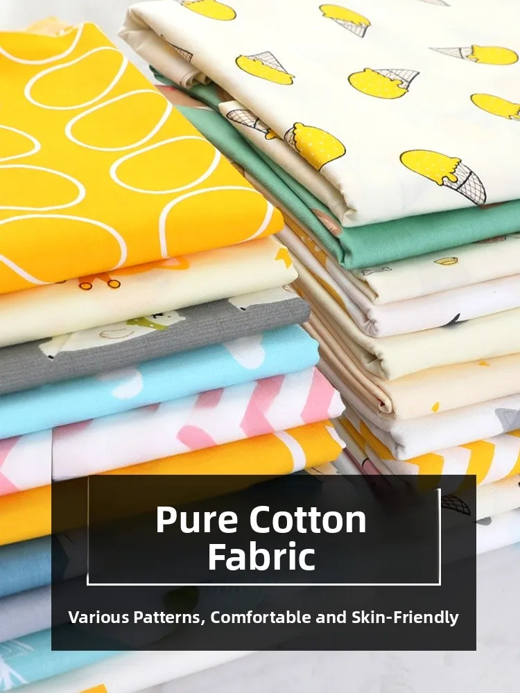 

Pure Cotton Fabric Children's Baby Cartoon Bedding Material Plaid Cotton Fabric Handmade DIY Home Decor Art Therapy Gift