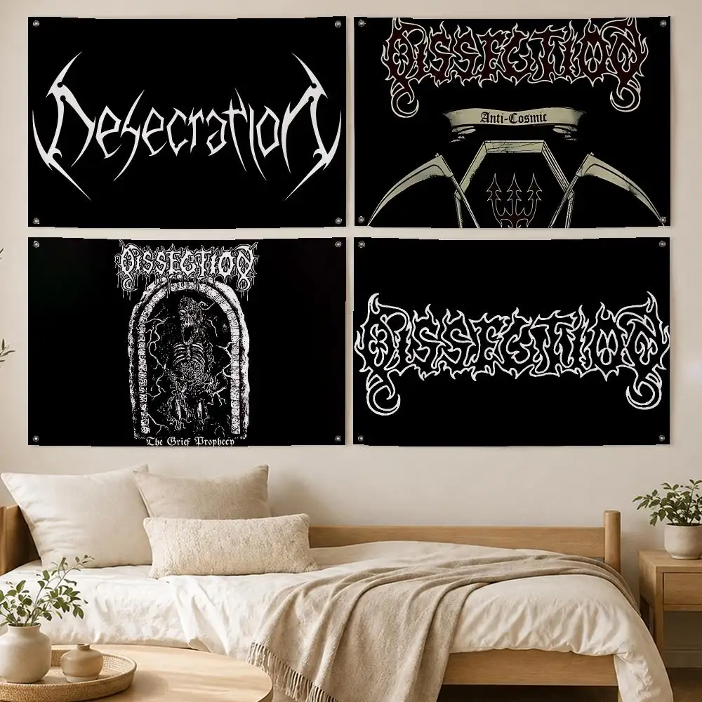 Retro Band Dissection Flags Room Bedroom Home Outdoor Wall Hanging Concert Printed Background Decoration Art Banne