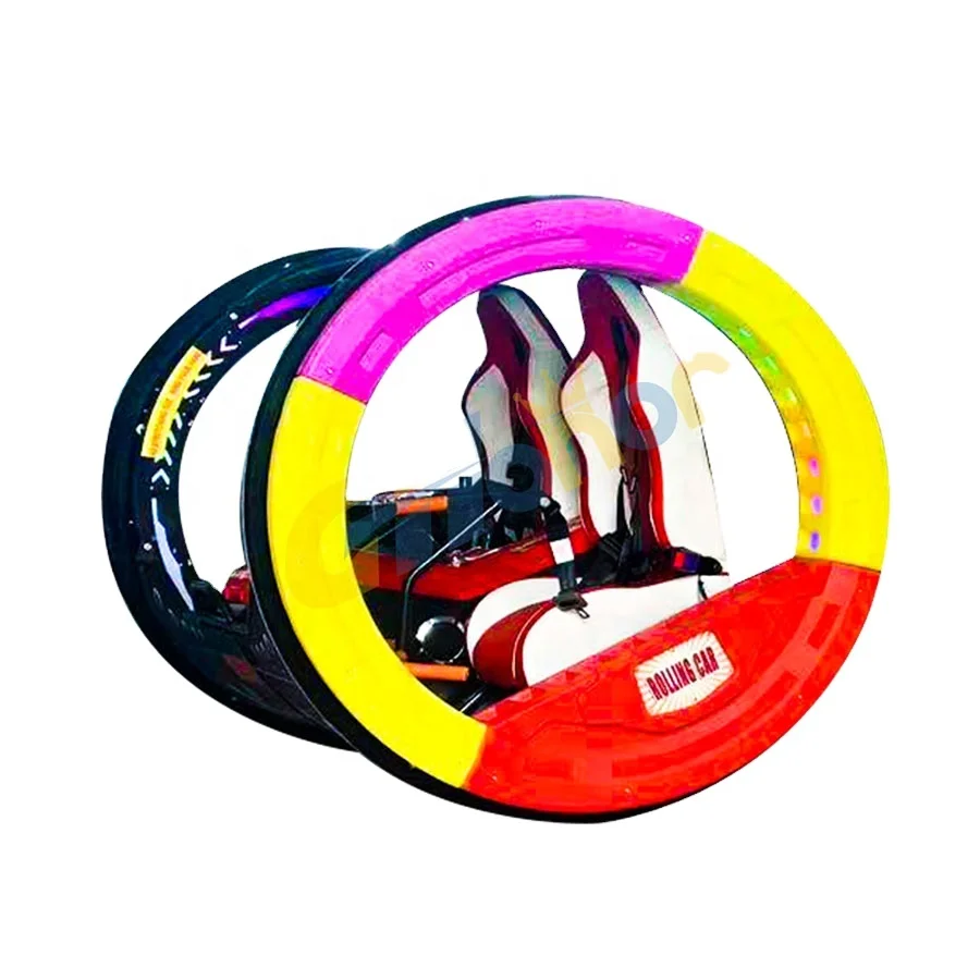 Outdoor Interesting Game Machine Carnival Amusement Park Rides Happy Double Players 360 Degree Remote Control Rolling Car