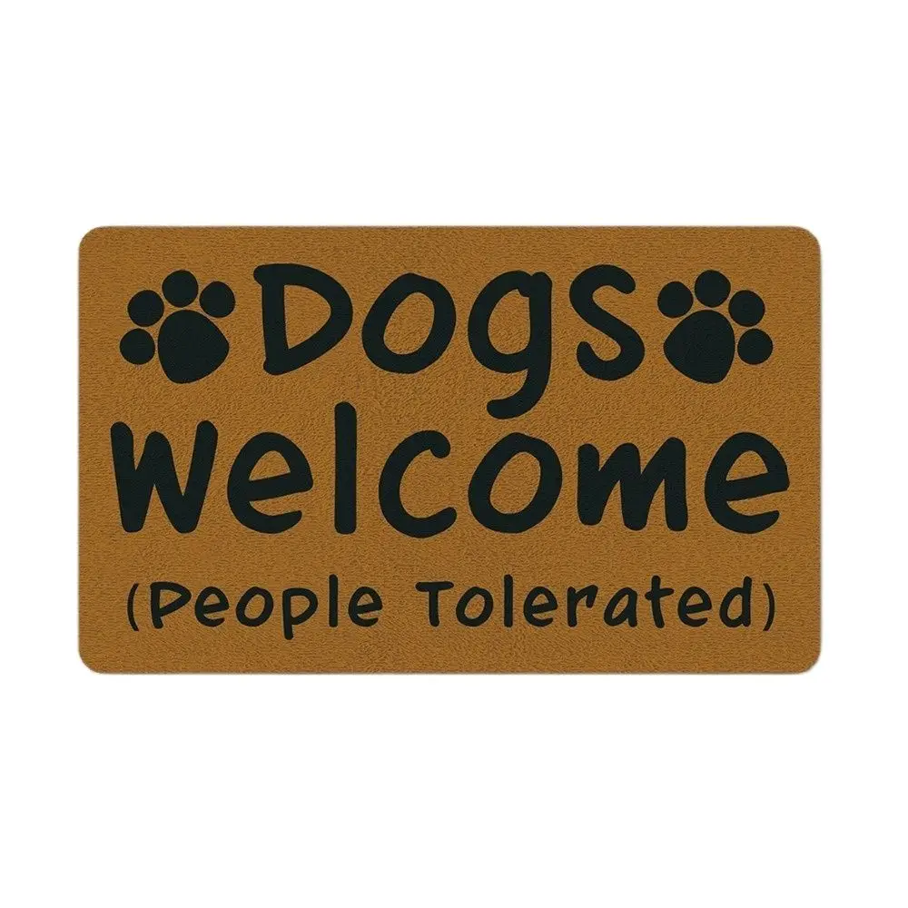 

Dog Lover Funny Door Mat Indoor-"Dogs Welcome People Tolerated" Doormat Outdoor Door Mat Porch Patio Party Holiday Home Decor