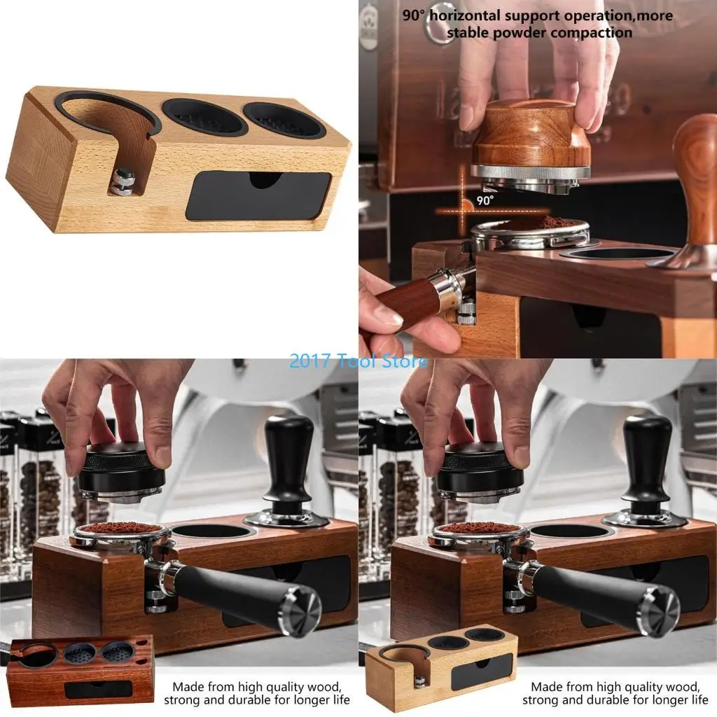 

K92A Coffee Tamper Station Multifuntional Tamping Stand with Drawer Support Base