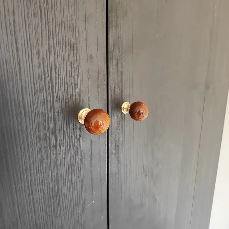 الفاخرة العنبر قذيفة عين النمر الذهب خزانة تسحب درج نافذة الباب أثاث المطبخ الأجهزة مقبض