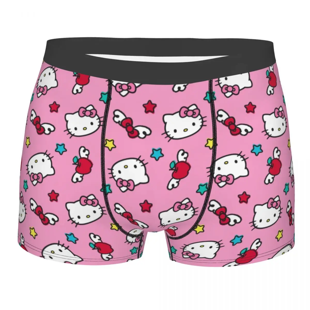 

Пользовательские боксеры Hello Kitty Sanrio для Homme, нижнее белье с 3D принтом, трусы, эластичные трусы