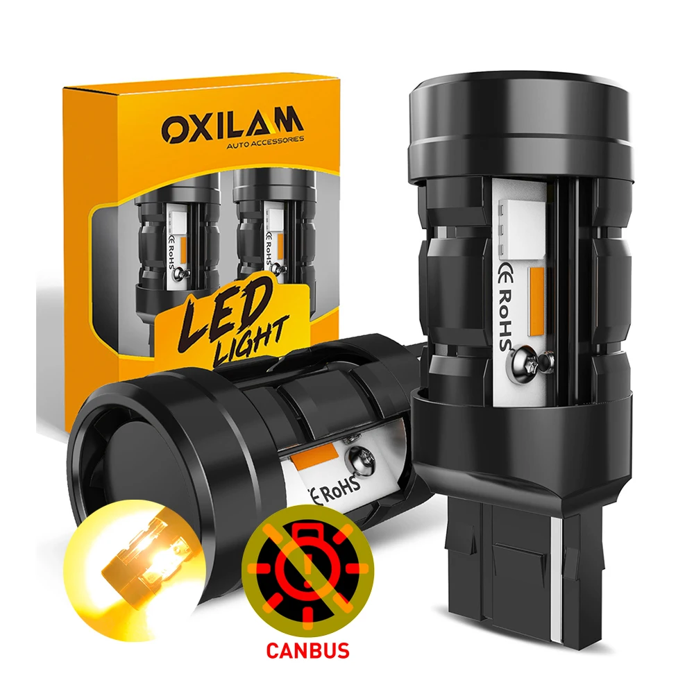 2Pcs WY21W LED Amber Canbus T20 7440 W21W 7440NA LED Bulb Error Free No Hyper Flash Turn Signal Light For Toyota BMW Volkswagen
