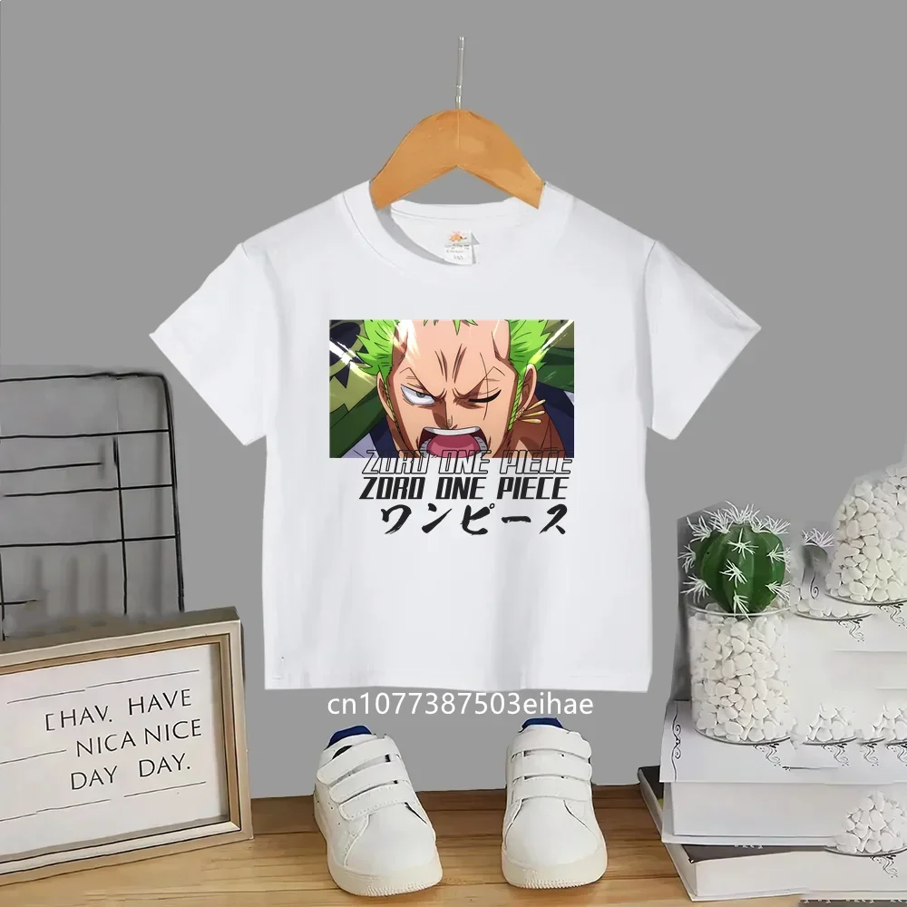 

2026 One Piece Luffy Printed Cotton Short-sleeved American Loose BOY and GIRL Summer Breathable Sport Round-neck T-shirt