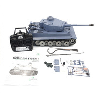 Coolbank Remote Control Tank Henglong German Tiger I Camouflage Heavy Tank RC Toy with Smoke Simulation Sound Effects Boys Gift