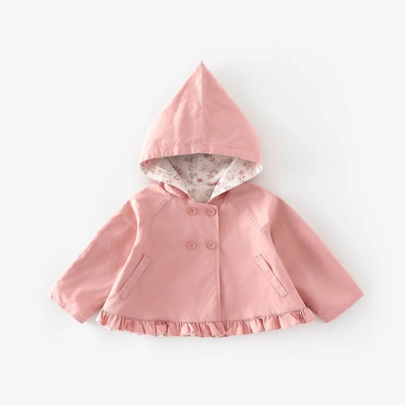 MILANCEL New Autumn Kids Windbreaker 9M-4T Floral Girls Double Sided Wearable Jacket Korean Loose Children Coat