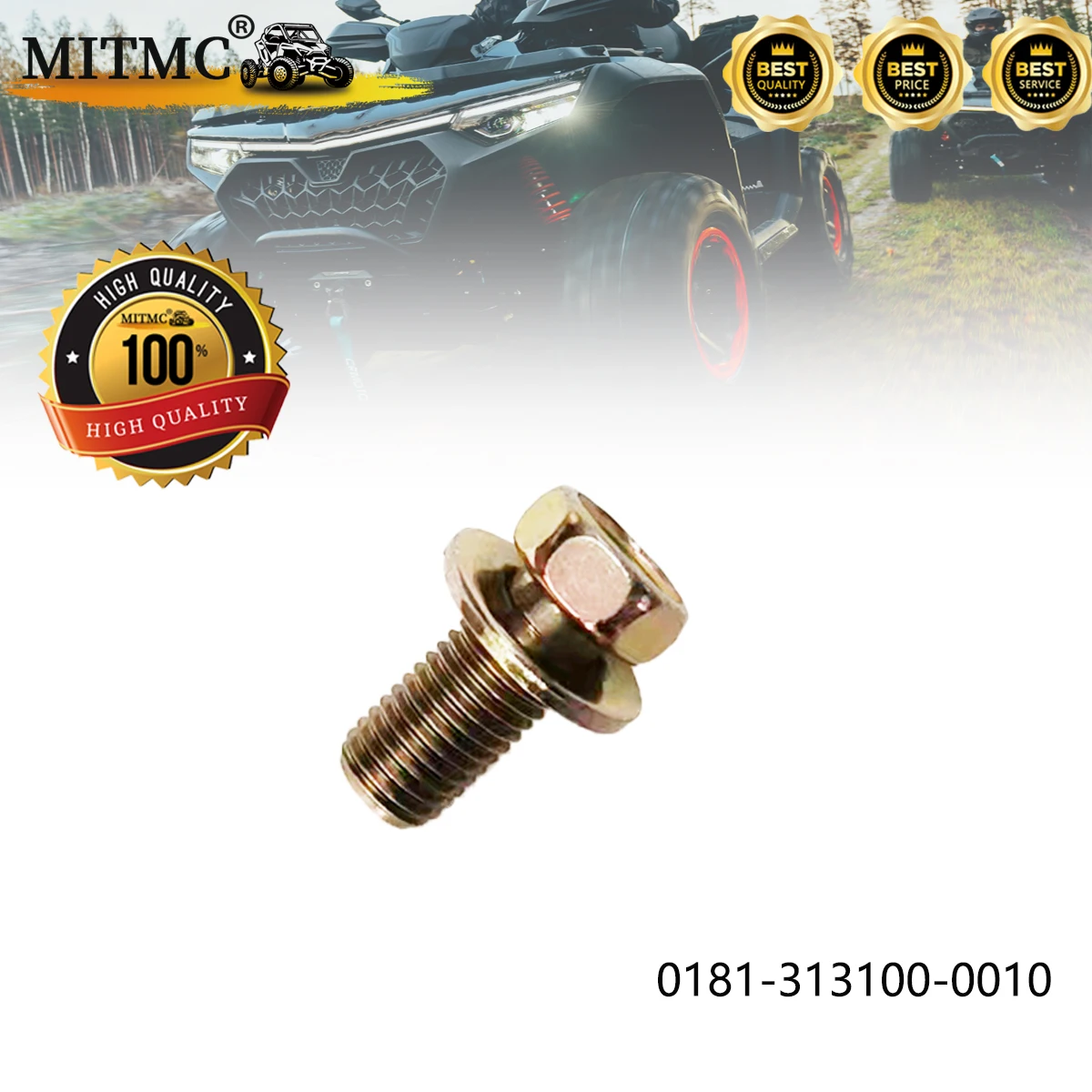 BOLT M10X1.25X18 For CF 400 450 500 550 600 800 900 1000 ATV UTV SSV 0181-313100-0010