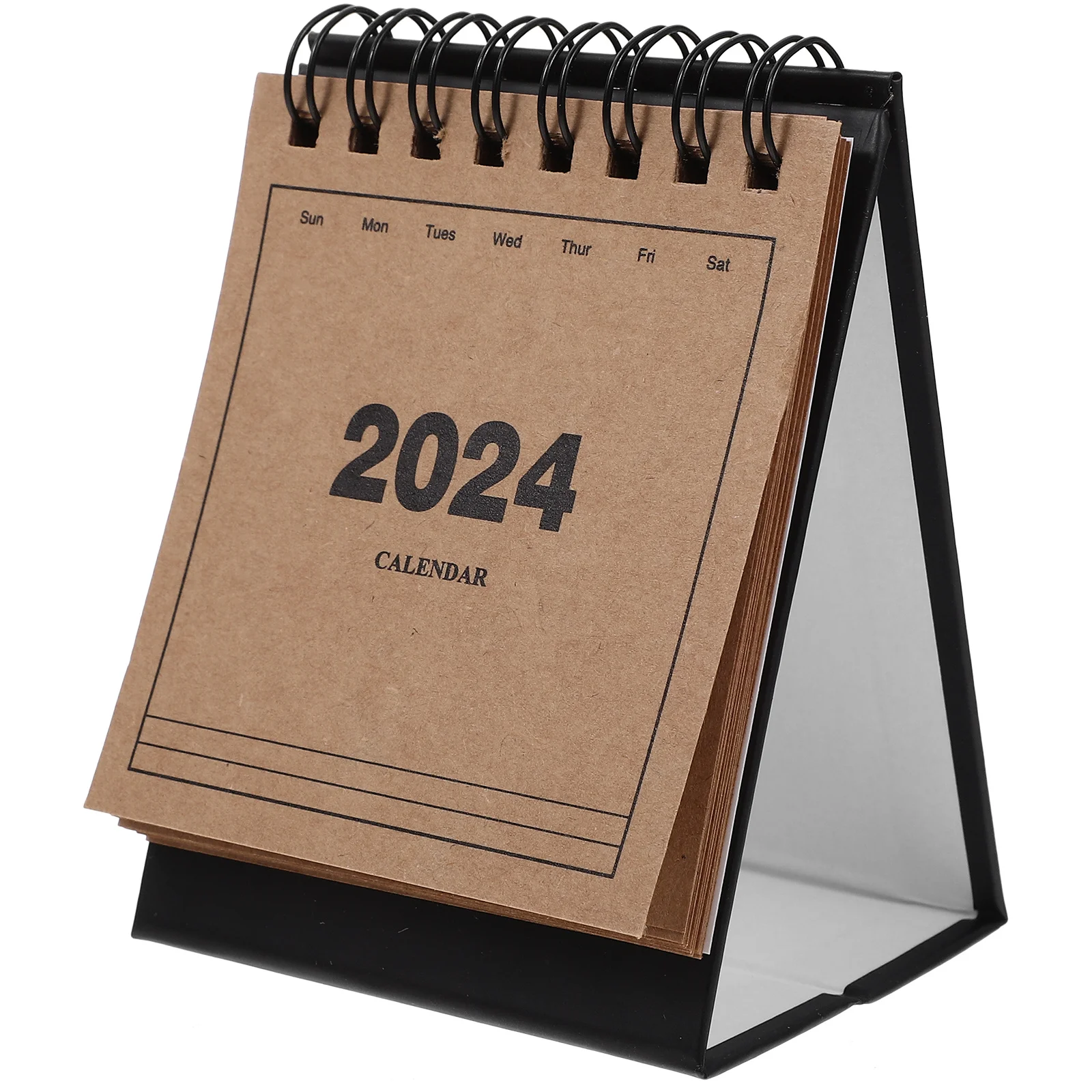 Mini Tabletop Calendar 2024 Small Desk Flip Calendar Desktop Organizer Standing Note Holder Office Home Calendars