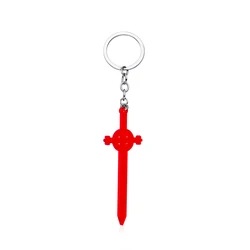 Ruby Sword Keychain Classic Cartoon Adventure The Time Series Acrylic Pendant for Woman Movie Fans Gift Jewelry